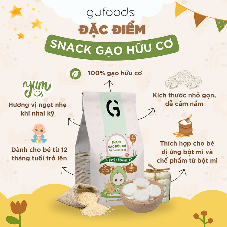 Mua Bánh Snack Ăn Dặm Hữu Cơ GUfoods 40g Đảm bảo Giá rẻ - Hình ảnh 2