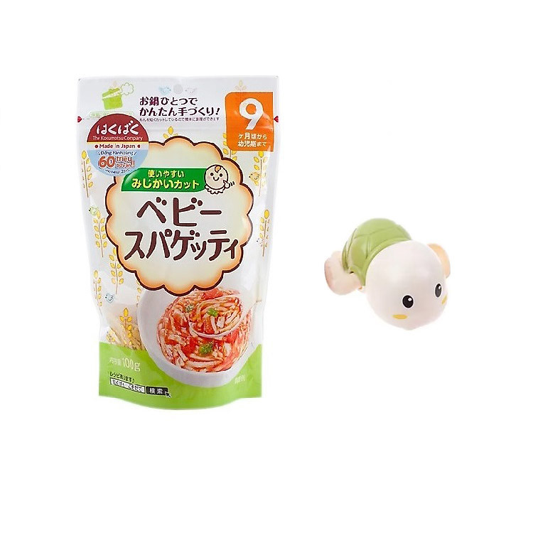 Mì ăn dặm Hakubaku Baby Spaghetti cho bé từ 9 tháng - Tặng rùa đồ chơi ( màu ngẫu nhiên )