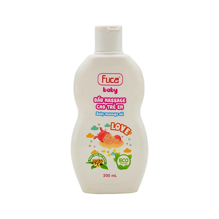 Dầu Massage Fuca Baby Chiết xuất từ hạt Macca (200ml)-mùi thơm tự nhiên, an toàn cho bé