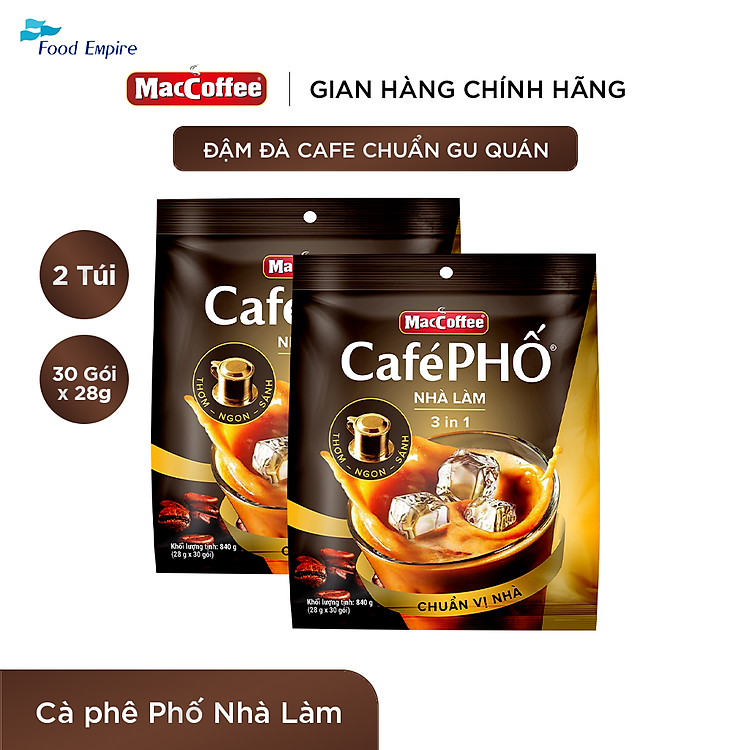 Combo 2 Túi Café Phố Nhà làm - MacCoffee (túi 30 gói x 28g)