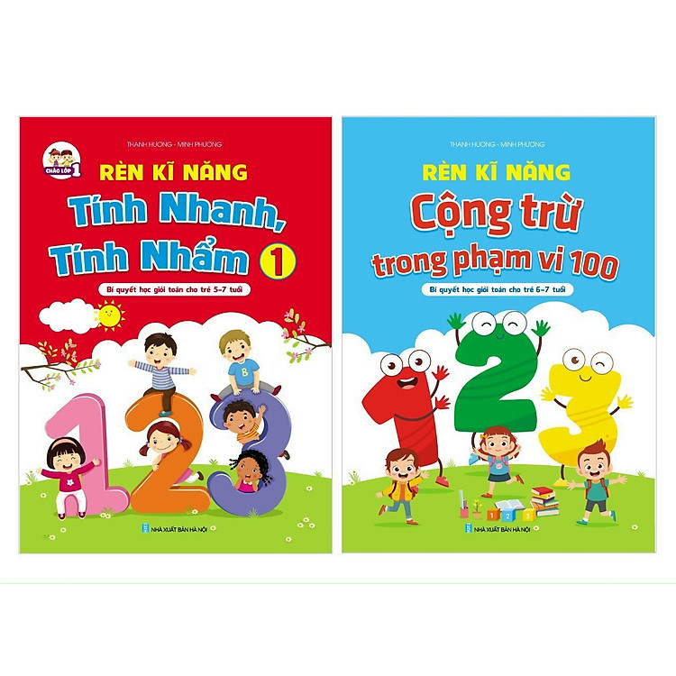 Combo Rèn kĩ năng tính nhanh, tính nhẩm + Rèn kĩ năng Cộng trừ trong phạm vi 100 (không nhớ và có nhớ) - Bí quyết học giỏi toán cho trẻ 6-7 tuổi