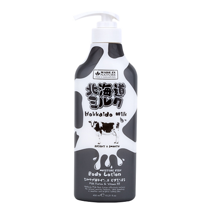 Dưỡng Thể Dưỡng Ẩm Và Sáng Mịn Da Hokaido Made In Nature 450ml