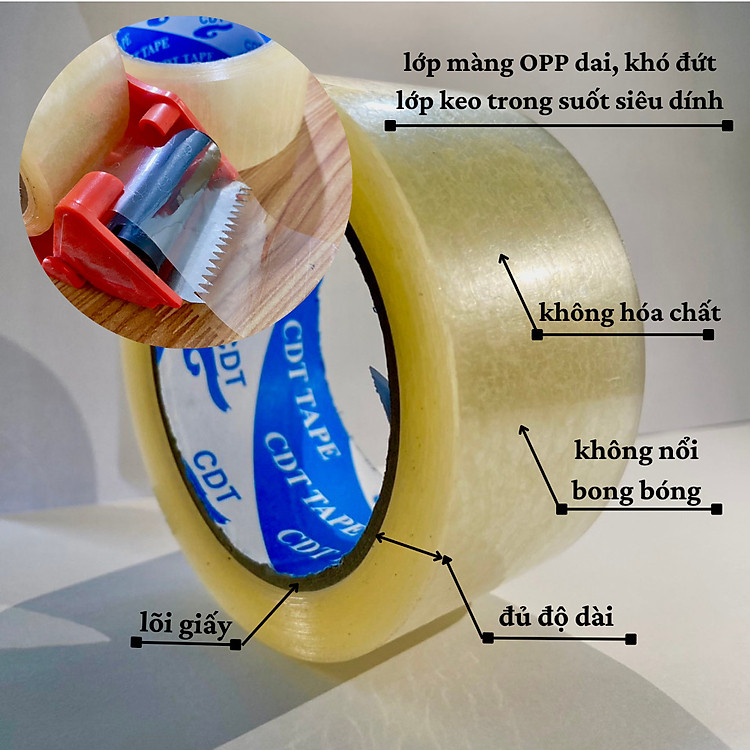Băng Keo Trong (1 cuộn, 200 yard, 4.8 cm) - Ảnh 5