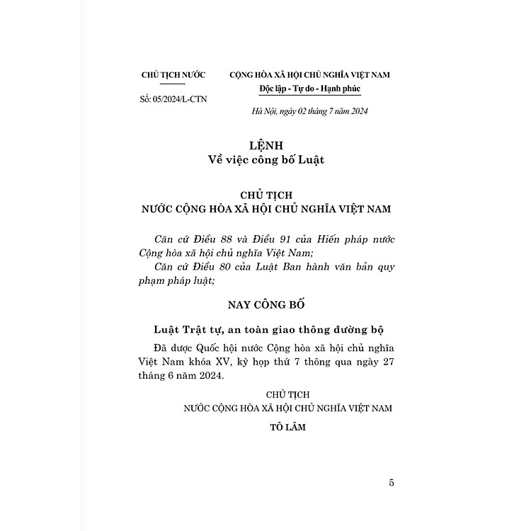 Luật Trật Tự, An Toàn Giao Thông Đường Bộ Năm 2024 - Ảnh 2