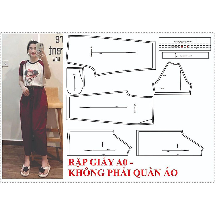 Rập Giấy Quần Thụng Áo Ragland Mã 56 - XL - Ảnh 2
