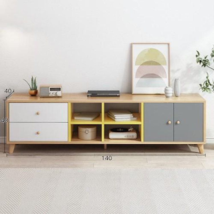 GIÁ RẺKỆ TV phối hiện đại 1m4/ Kệ tivi gỗ MDF phủ melamine cao cấp chống thấm nước KTV015