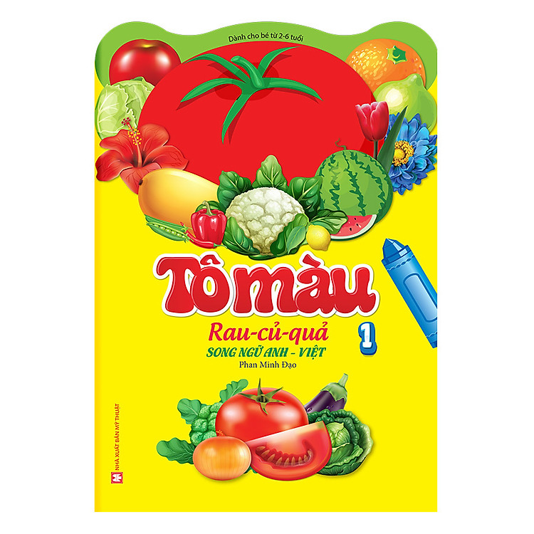 Sách Tô Màu Rau - Củ - Quả Song Ngữ Anh - Việt (Tập 1)