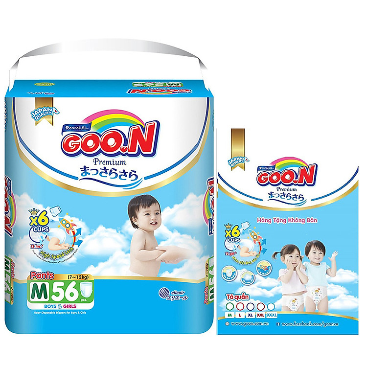 Tã Quần Goo.n Premium M56/L46/XL42/XXL36/XXXL26 - Tặng thêm 5 miếng cùng size
