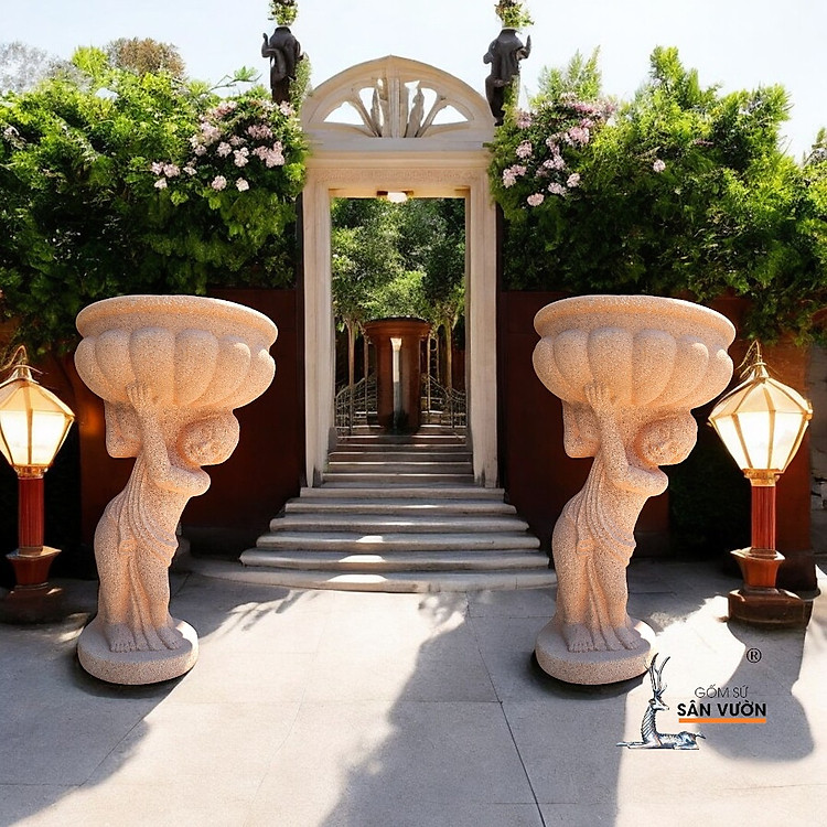 Tượng Cậu Bé Vác Bình Tiểu Cảnh Fountains 40x40x72cm - Ảnh 2