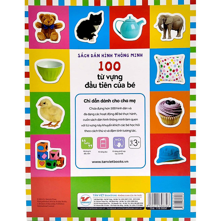 Sách Dán Hình Thông Minh - 100 Từ Vựng Đầu Tiên Của Bé - Ảnh 2