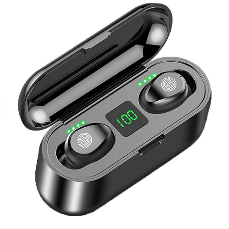 Tai Nghe Bluetooth 5.0 CAPARIES V3 LED Đèn - (Tai Nghe Không Dây) Chống Nước - Chống ồn - Tích Hợp Micro - Tự Động Kết Nối - Nhỏ gọn - Âm Thanh 8.0 HD - Tương Thích Cao Cho Tất Cả Điện Thoại - Chính Hãng