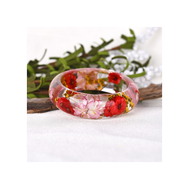 Vòng Tay Nhựa Hoa Khô Phong Cách Thời Trang Mới