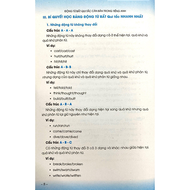 Động Từ Bất Qui Tắc Căn Bản Trong Tiếng Anh - Ảnh 6