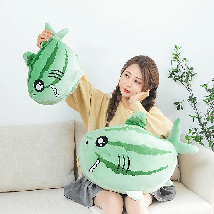 Cá mập dưa hấu nhồi bông cute 40-85cm Chính hãng Ưu đãi - Hình ảnh 3