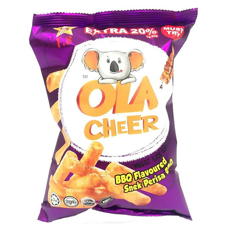 Bánh snack gạo nướng bbq Ola 72g - Wheat Rice Snack BBQ Flavoured 72g