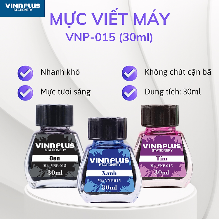 Mực Vinaplus 015 (30ml) – Mực đen