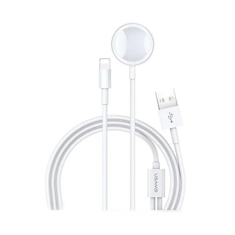 Cáp sạc cho iPhone, Apple Watch 2 trong 1 USAMS US-CC076 2IN1 USB Charging Cable - Hàng chính hãng