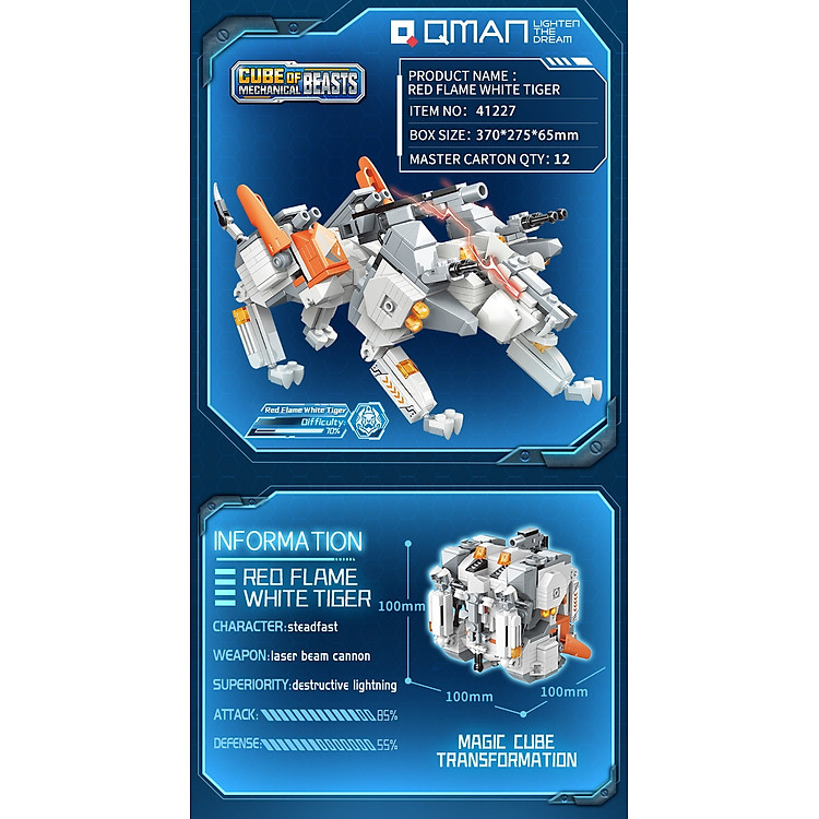 Đồ chơi lắp ráp Qman 41227 Hổ trắng Chính hãng Giá rẻ - Hình ảnh 3