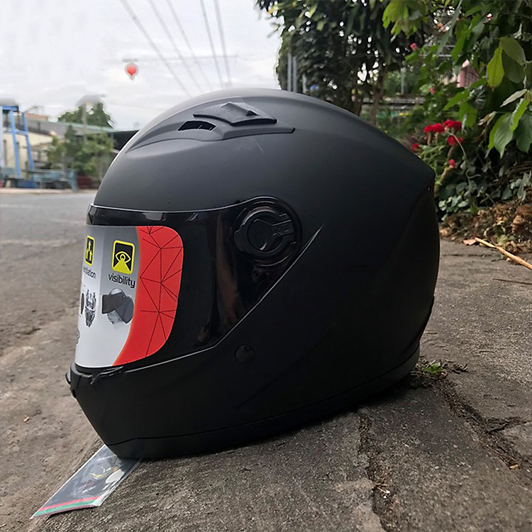 Nón Fullface AGU đen nhám - Tặng túi đựng nón | Mũ Bảo Hiểm Nhựa ABS Độ Bền Cao, Kính Chống Tia UV Tốt