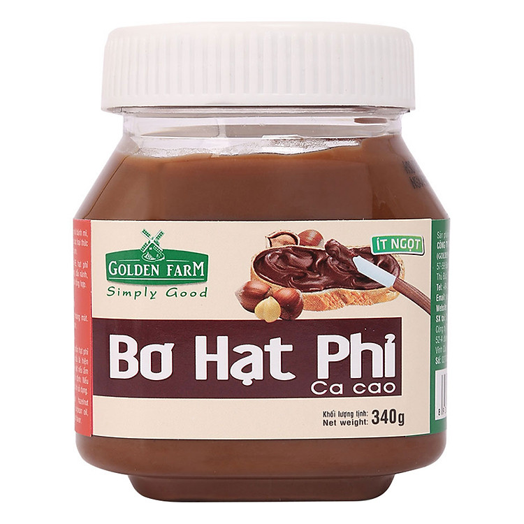 Bơ Hạt Phỉ Cacao Golden Farm (340g)