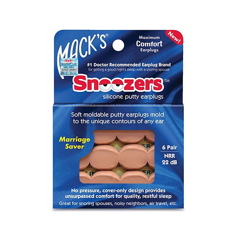 Bộ 6 Cặp Nút Tai Chống Ồn Chống Nước Silicon MACK'S