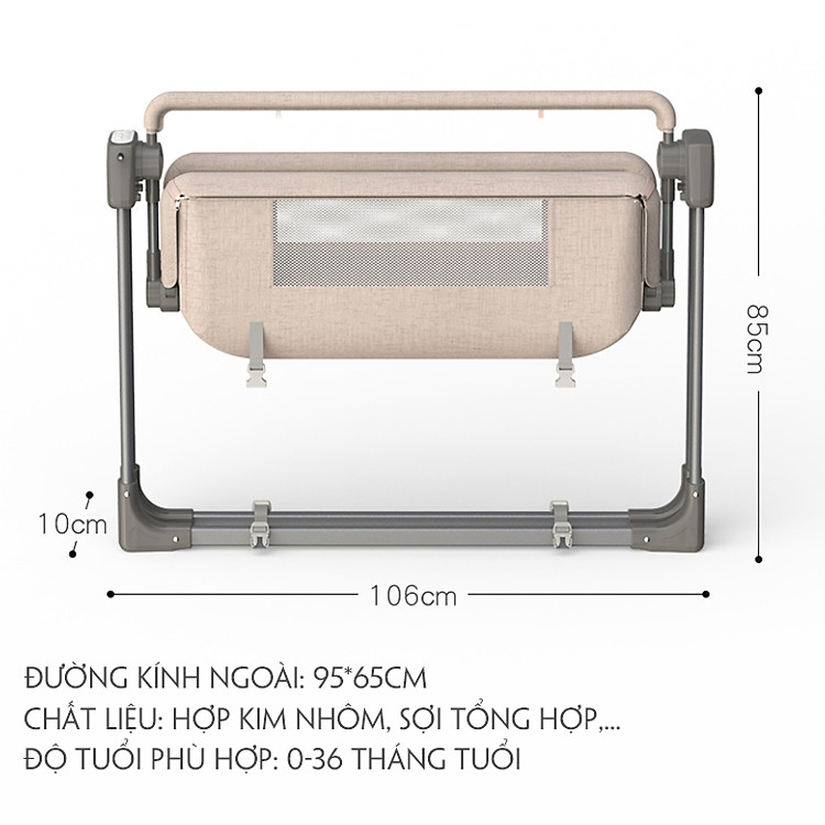 Nôi điện lắc lư đa năng cho bé Chính hãng Giá rẻ - Hình ảnh 4