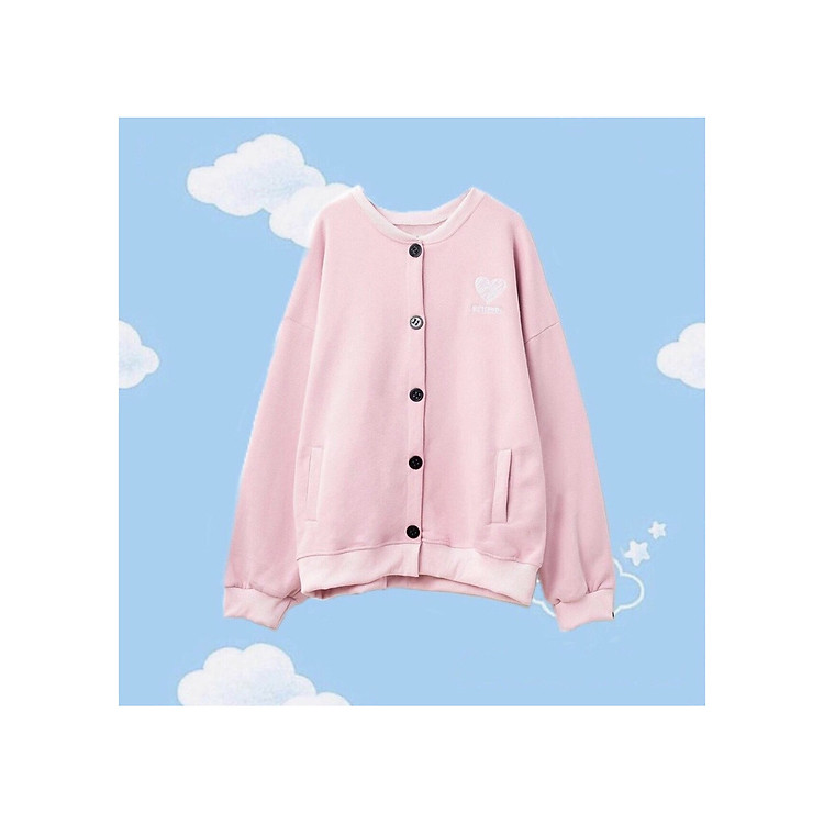 Áo Khoác Cardigan Form Rộng TRÁI TIM Unisex Nỉ Bông Thời Trang