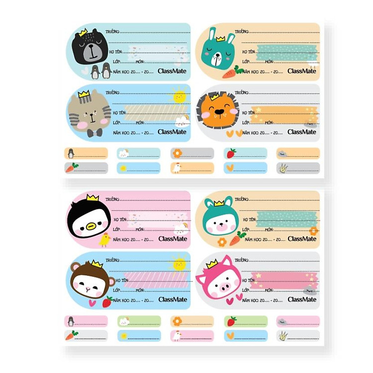 Combo 5 tập nhãn vở CL-NT222