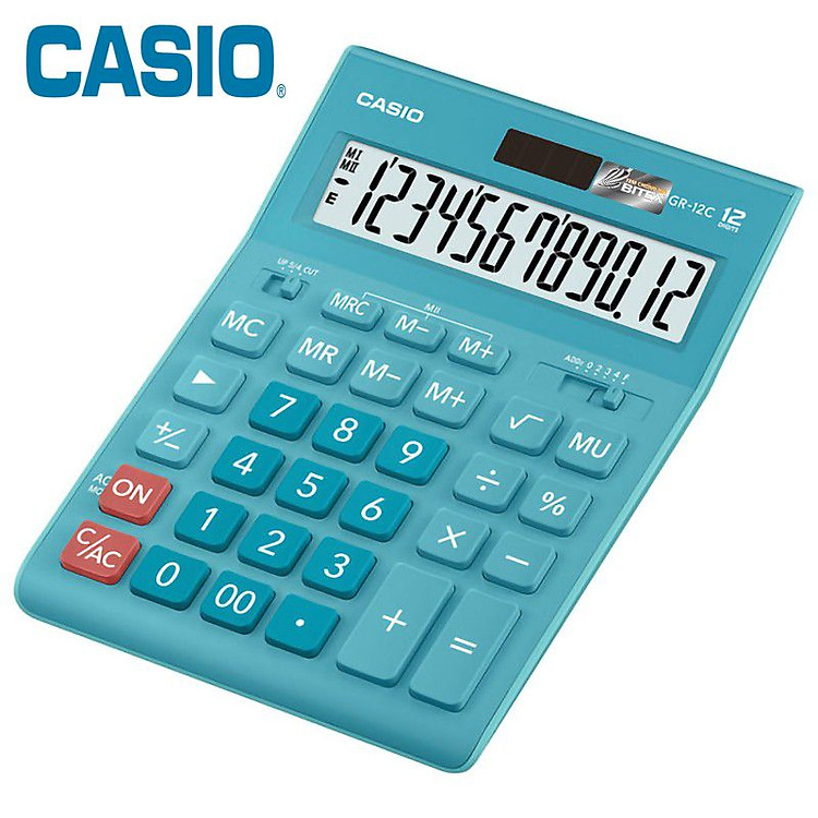 Máy Tính Casio GR-12C-PK (Xanh dương)