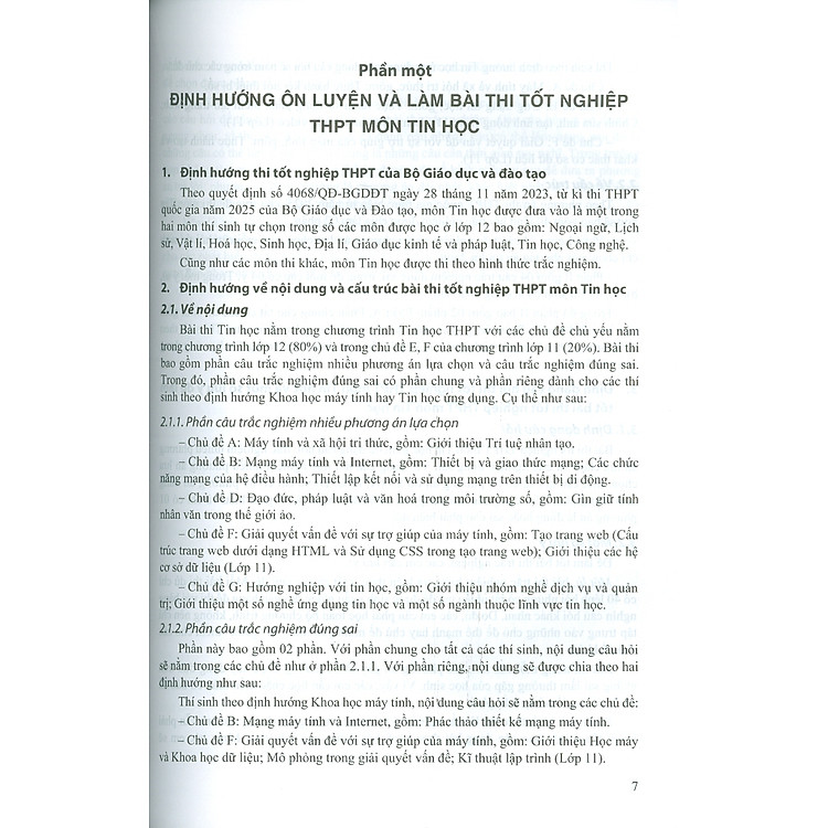 Ôn Luyện Trắc Nghiệm Thi Tốt Nghiệp Trung Học Phổ Thông (năm 2025) Môn Tin Học - Ảnh 6
