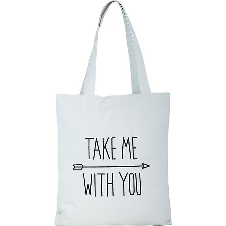 Túi Vải Đeo Vai Tote Take Me XinhStore - Trắng