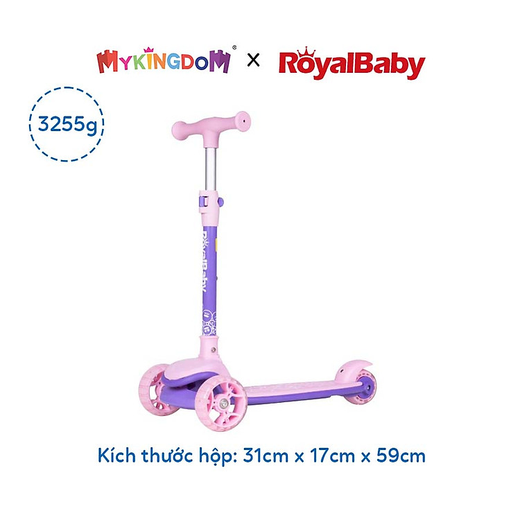 Xe SCOOTER 3 Bánh Royal Baby Hồng Chính hãng Tiết kiệm - Hình ảnh 2