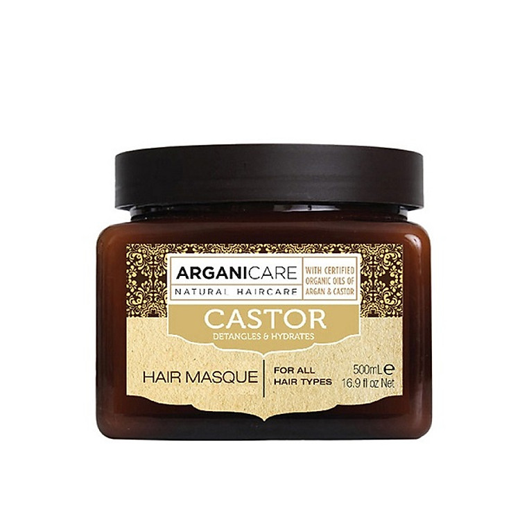 Mặt Nạ Bóng Mượt, Phục Hồi & Chống Rụng ARGANICARE CASTOR HAIR MASQUE 500ml Israel