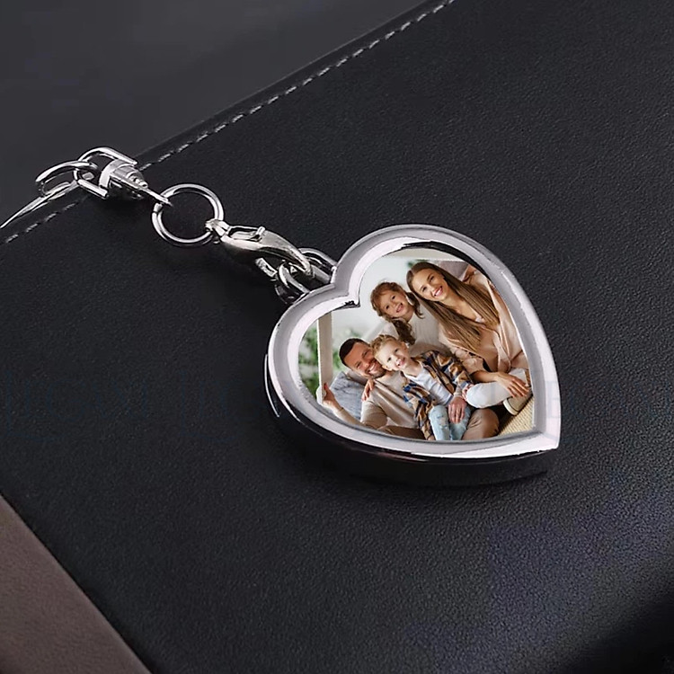 Móc Chìa Khóa Khung Ảnh Mini Hình Trái Tim, Chữ Nhật - Ảnh 4