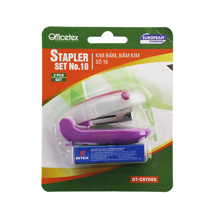Bộ bấm kim Officetex OT-CST005 (1 bấm kim, 1 hộp kim bấm) - Ảnh 2