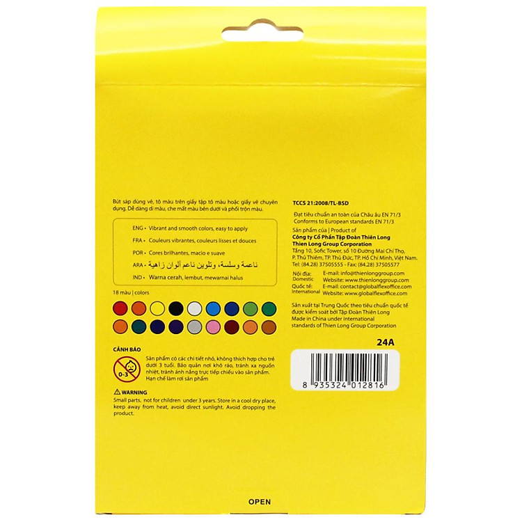 Hộp 18 Bút Sáp Dầu Lục Giác Colokit OP-C030 - Ảnh 6