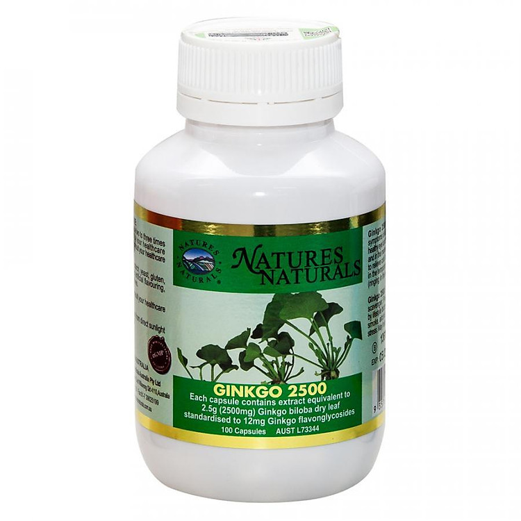 Thực phẩm chức năng Chiết Xuất Bạch Quả 2500mg Natures Naturals Ginkgo Biloba 2500mg (100 Viên)