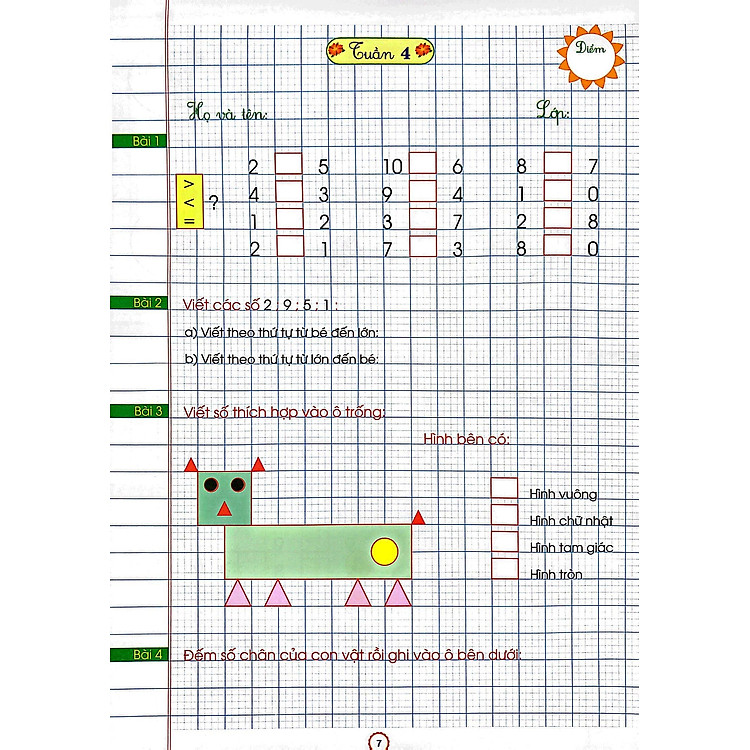 Phiếu Bài Tập Cuối Tuần - Môn Toán Lớp 1 - Ảnh 3