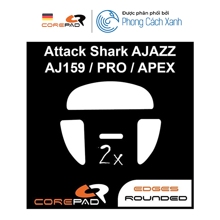 Feet chuột PTFE Corepad Skatez PRO Attack Shark x Ajazz AJ159 PRO / APEX Wireless (2 bộ) - Hàng Chính Hãng