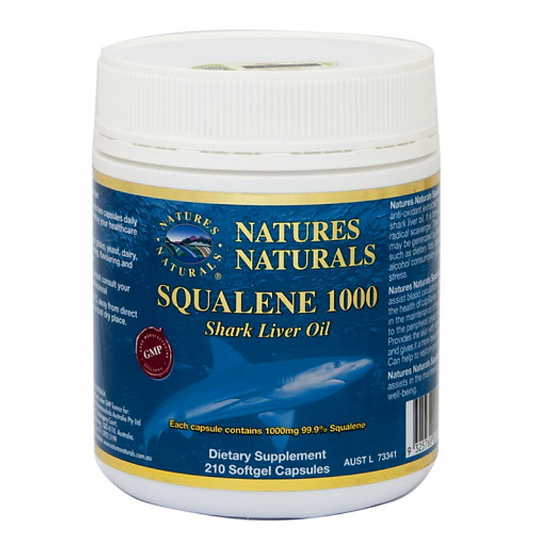 Thực Phẩm Chức Năng - Viên uống dầu gan cá mập nguyên chất 1000mg Natures Naturals Squalene 1000mg (210 viên)