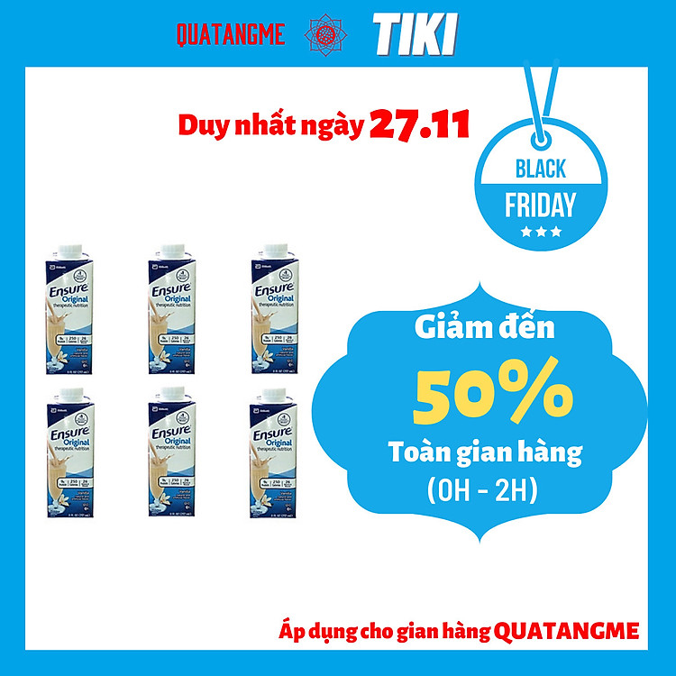 Combo 6 hộp Sữa nước Ensure Original Vanilla Therapeutic Nutrition (237ml)