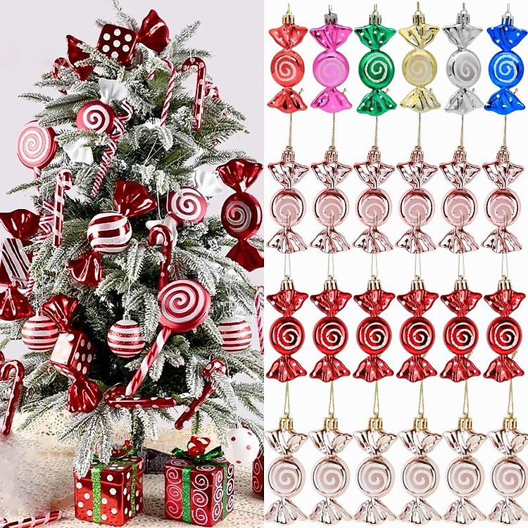 Set 6 Kẹo Mút Trang Trí Cây Thông Giáng Sinh Năm Mới