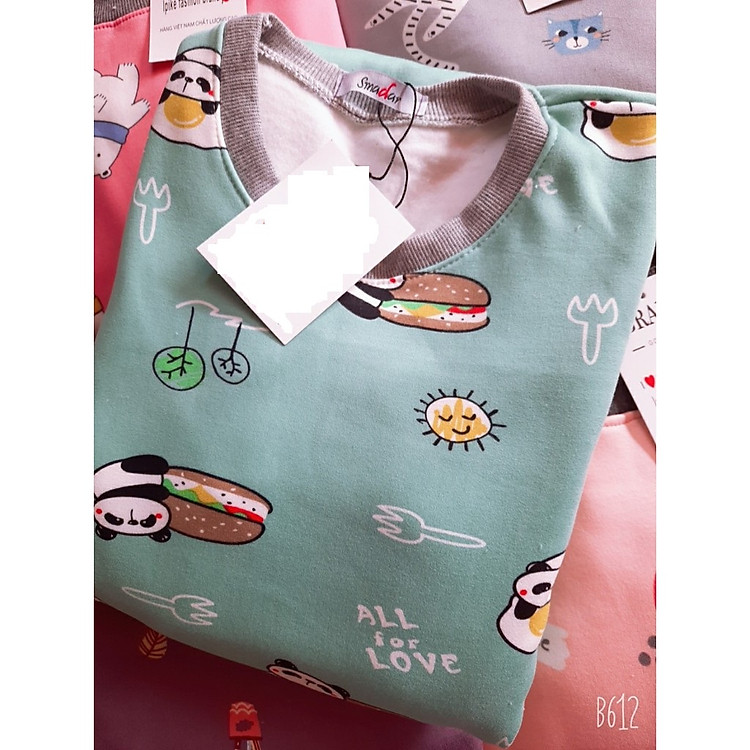 Bộ nỉ nữ mặc nhà ICON HOẠT HÌNH cute đáng yêu