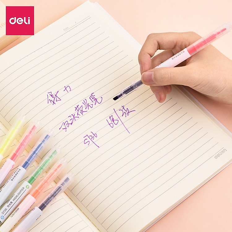 Bút highlight Deli S736 (3 cây 6 màu) - Ảnh 7
