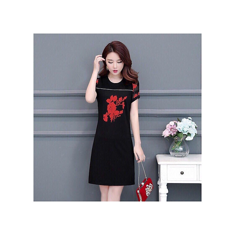 đầm suôn in họa tiết hàng nhập