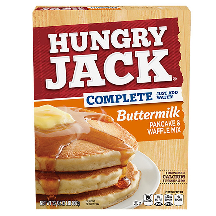 Bột Làm Bánh Pancake Waffle Buttermilk Hungry Jack (907g)