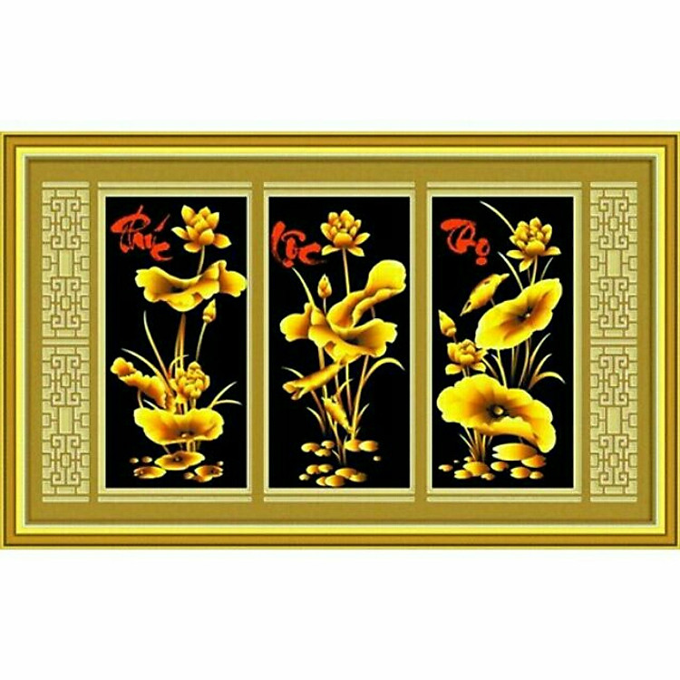 Tranh đính đá PHÚC LỘC THỌ (112×75cm) DF030 CHƯA ĐÍNH