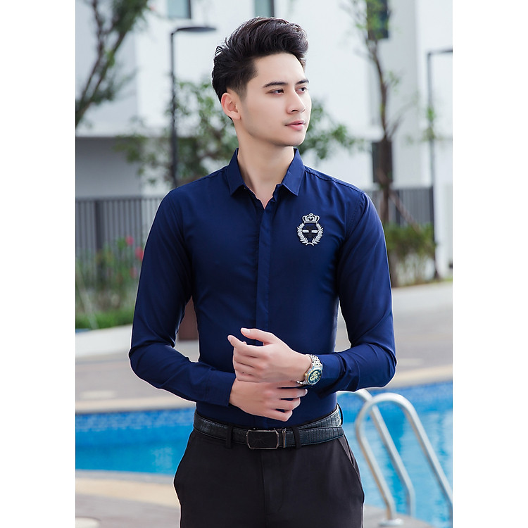 Áo Sơ Mi Nam SINO Dài Tay - Vải Lụa Không Nhăn Không Xù