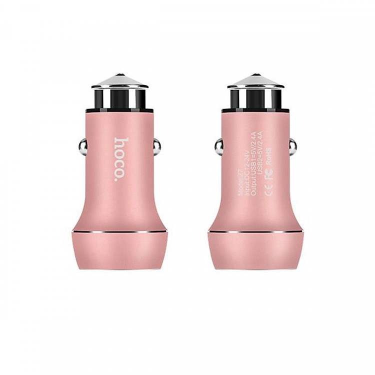 Tẩu sạc ô tô 2 cổng sạc Hoco Z7 Kingkong 2 cổng sạc USB 2.4A- Hàng Chính Hãng