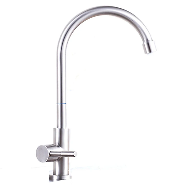 Vòi nước rửa chén lạnh KG50 inox304 cao cấp dùng cho mọi bồn rửa, tặng kèm dây cấp nước 40cm- Hàng chính hãng